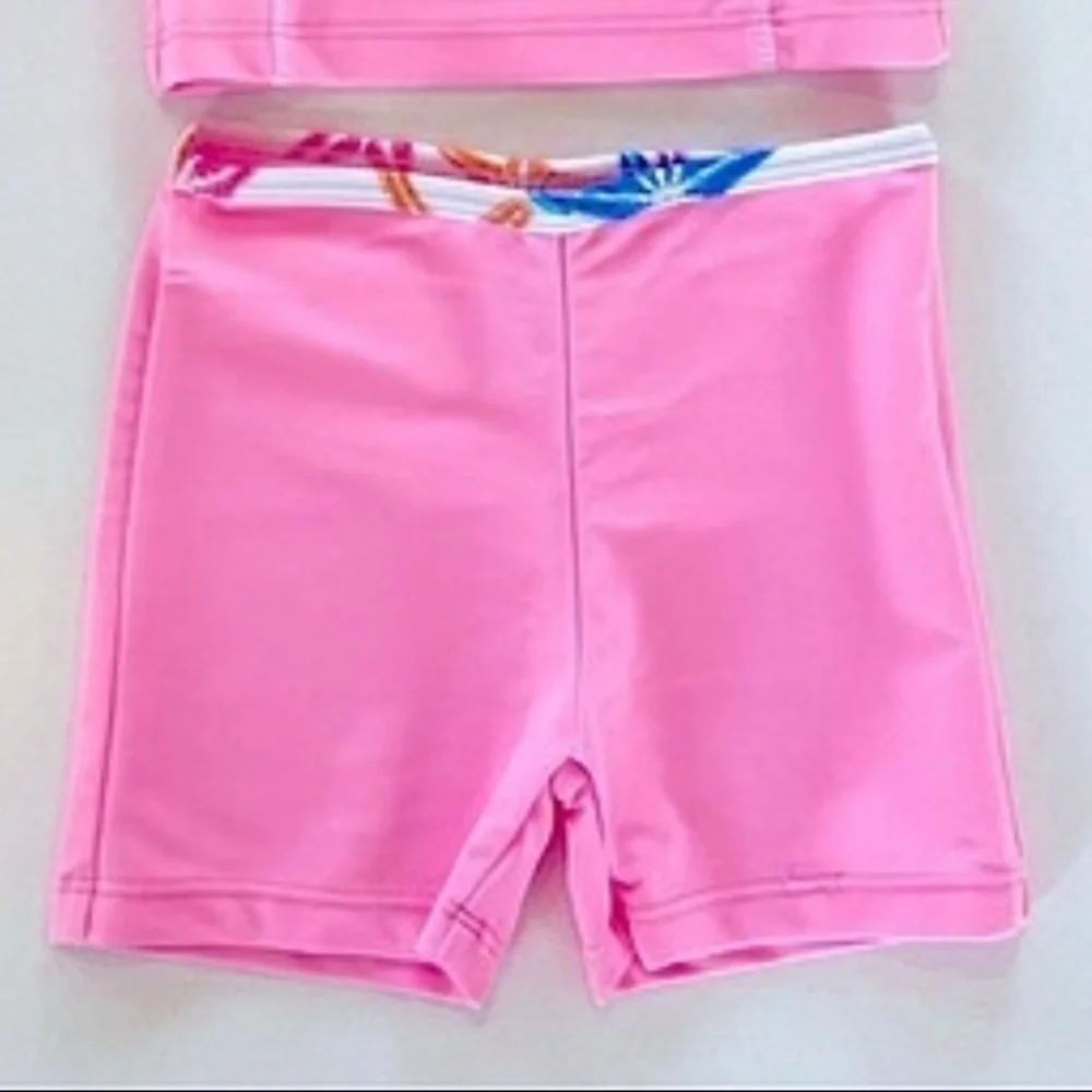 NWT Sunbusters Tuga Girls 6-12 M 2-Pc Rash Guard Set Swimsuit UPF 50+